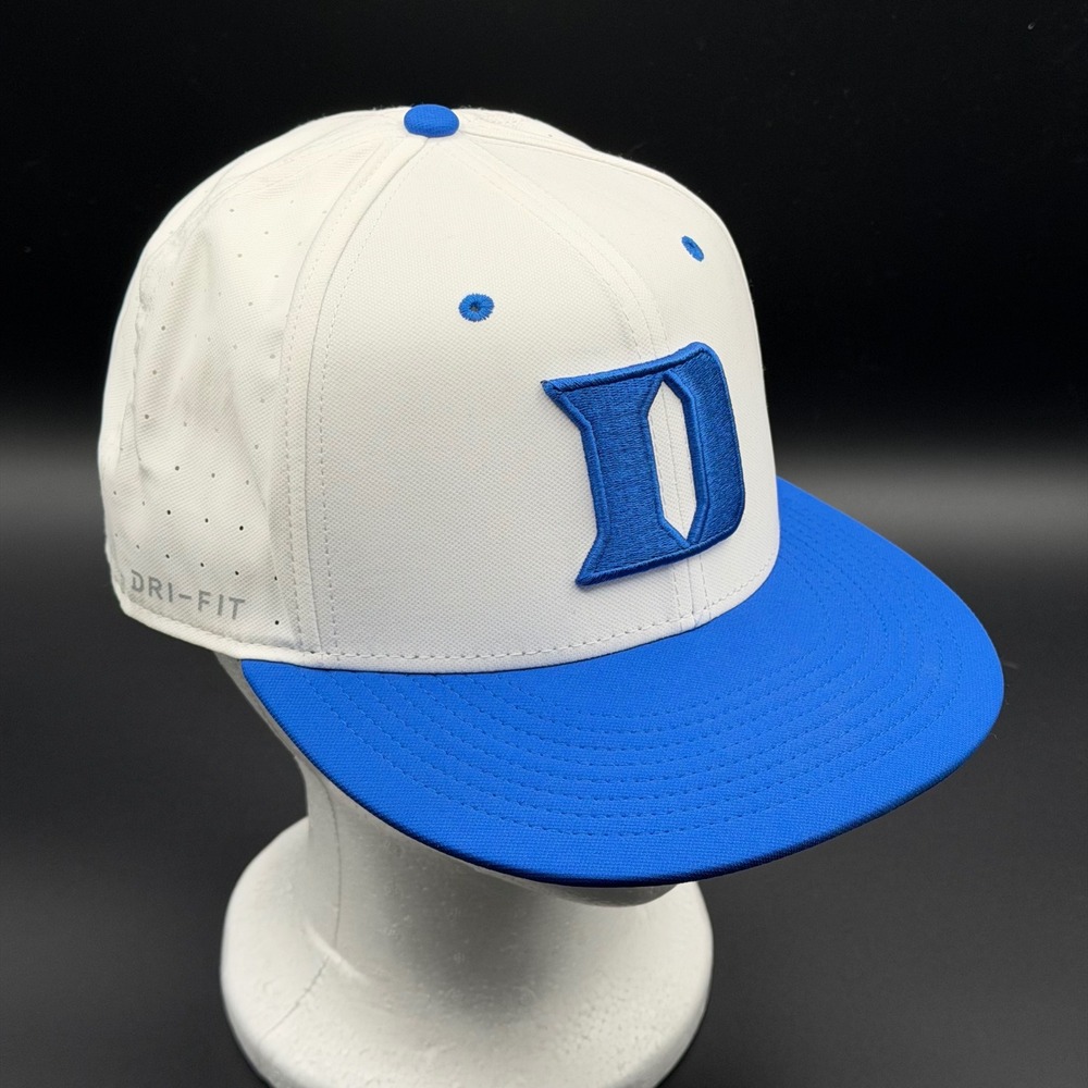 Nike Duke Blue Devils Hat True Dri-FIT Mens 7 3/8 Wht Embroidery Flat Brim 0315
